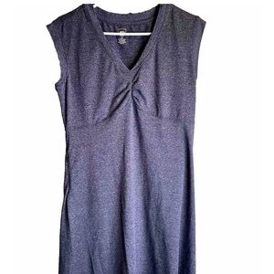 REI Heathered Navy Midi Dress